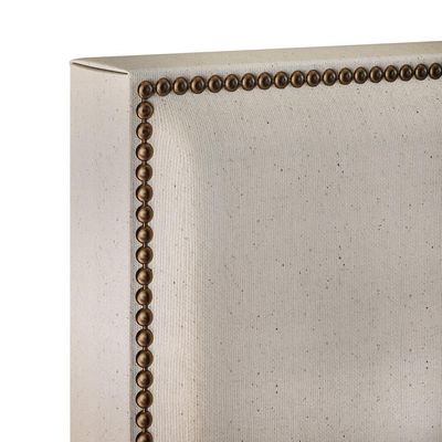 Cabeceira Cama Box Casal Com Tachas 160 cm Vicenza L02 Linho Bege - Lyam Decor