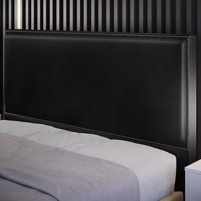 Cabeceira Cama Box Casal Queen Com Tachas 160 cm Vicenza L02 Couríssimo Preto - Lyam Decor