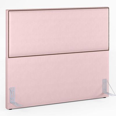 Cabeceira Cama Box Casal Queen Com Tachas 160 cm Vicenza L02 Suede Rosê - Lyam Decor