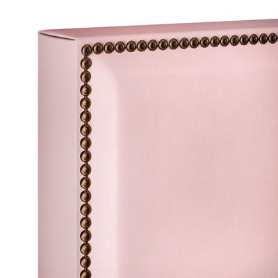 Cabeceira Cama Box Casal Queen Com Tachas 160 cm Vicenza L02 Suede Rosê - Lyam Decor