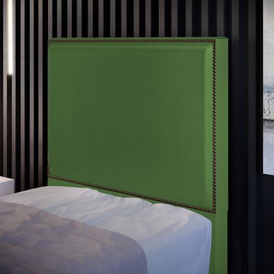 Cabeceira Cama Box Solteiro Com Tachas 100 cm Vicenza L02 Facto Verde Musgo - Lyam Decor