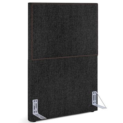 Cabeceira Cama Box Solteiro Com Tachas 100 cm Vicenza L02 Linho Chumbo - Lyam Decor