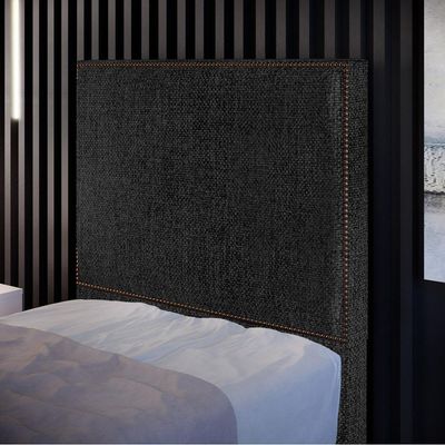 Cabeceira Cama Box Solteiro Com Tachas 100 cm Vicenza L02 Linho Chumbo - Lyam Decor
