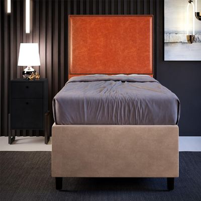 Cabeceira Cama Box Solteiro Com Tachas 100 cm Vicenza L02 Couríssimo Camel - Lyam Decor