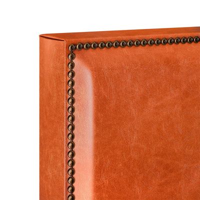 Cabeceira Cama Box Solteiro Com Tachas 100 cm Vicenza L02 Couríssimo Camel - Lyam Decor