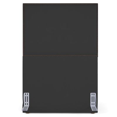 Cabeceira Cama Box Solteiro Com Tachas 100 cm Vicenza L02 Suede Preto - Lyam Decor