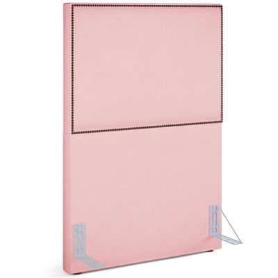Cabeceira Cama Box Solteiro Com Tachas 100 cm Vicenza L02 Suede Rosê - Lyam Decor