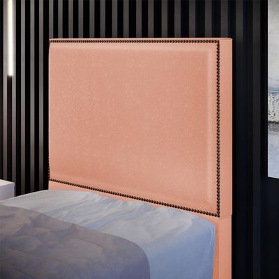 Cabeceira Cama Box Solteiro Com Tachas 100 cm Vicenza L02 Linho Rosê - Lyam Decor