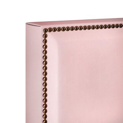 Cabeceira Cama Box Solteiro Com Tachas 100 cm Vicenza L02 Suede Rosê - Lyam Decor