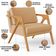 Kit 02 Poltronas Decorativa Para Sala Pietra Estrutura De Madeira L02 Linho Bege Escuro - Lyam Decor