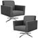 Kit 02 Poltronas Decorativas Base Giratória Para Sala de Estar Helô L02 Linho Chumbo - Lyam Decor