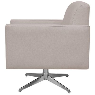 Kit 02 Poltronas Decorativas Base Giratória Para Sala de Estar Helô L02 Linho Bege - Lyam Decor