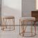 Kit 02 Puffs Decorativo Aramado Bronze Zaya L02 Linho Bege - Lyam Decor