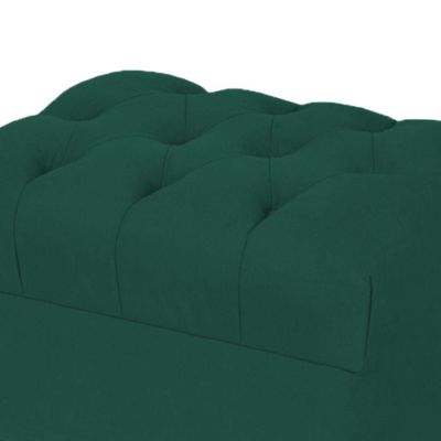 Kit 02 Puffs Decorativos París L02 Luis XV Capitone Suede Verde Musgo - Lyam Decor