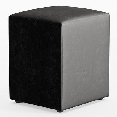 Kit 02 Puffs Quadrado L02 Decorativo Couríssimo Preto - Lyam Decor