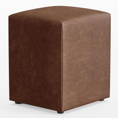 Kit 03 Puffs Quadrado L02 Decorativo Couríssimo Marrom - Lyam Decor