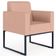 Kit 04 Poltronas Decorativa Para Sala E Recepção Base Fixa De Metal Helô L02 Linho Rosê - Lyam Decor