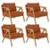 Kit 04 Poltronas Decorativa Para Sala Pietra Estrutura De Madeira L02 Couríssimo Camel - Lyam Decor