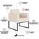 Kit 04 Poltronas Decorativas para Sala Recepção Base Fixa De Metal Helô L02 Suede Bege - Lyam Decor