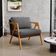 Kit 04 Poltronas Decorativas Pietra L02 Couríssimo Marrom Linho Cinza Escuro - Lyam Decor