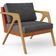 Kit 04 Poltronas Decorativas Sala Estar Pietra L02 Couríssimo Camel Linho Cinza Escuro - Lyam Decor
