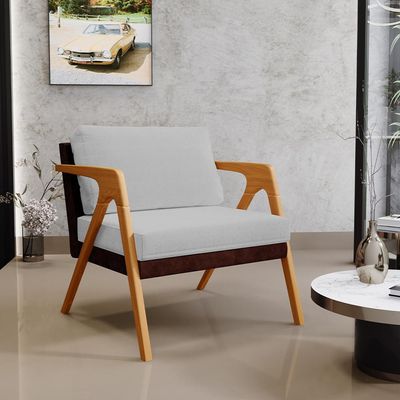 Kit 4 Poltronas Decorativas Para Sala De Estar Pietra L02 Couríssimo Marrom Linho Cinza - Lyam Decor