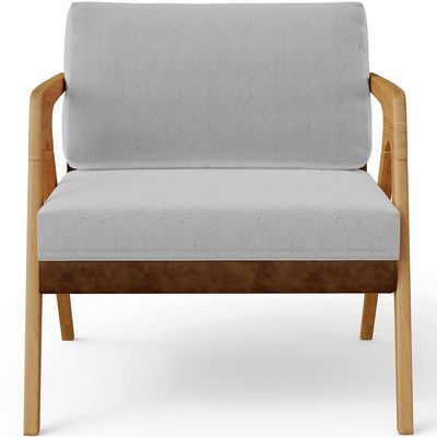 Kit 4 Poltronas Decorativas Para Sala De Estar Pietra L02 Couríssimo Marrom Linho Cinza - Lyam Decor