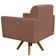 Poltrona Decorativa Giratória Sala de Estar Base de Madeira Helô L02 Suede Rosê - Lyam Decor