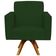 Poltrona Decorativa Giratória Sala de Estar Base de Madeira Helô L02 Suede Verde Musgo - Lyam Decor