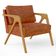 Poltrona Decorativa Para Sala De Estar Pietra Com Estrutura Madeira L02 Couríssimo Camel -Lyam Decor