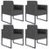 Kit 04 Poltronas Decorativa Sala e Recepção Base Fixa Metal Helô L02 Linho Cinza Escuro - Lyam Decor