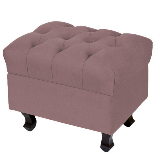 Puff Decorativo París Luis Xv L02 Capitone Suede Rosê - Lyam Decor Puff Decorativo París Luis Xv L02 Capitone Suede Rosê - Lyam Decor