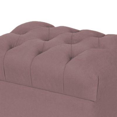 Puff Decorativo París Luis Xv L02 Capitone Suede Rosê - Lyam Decor