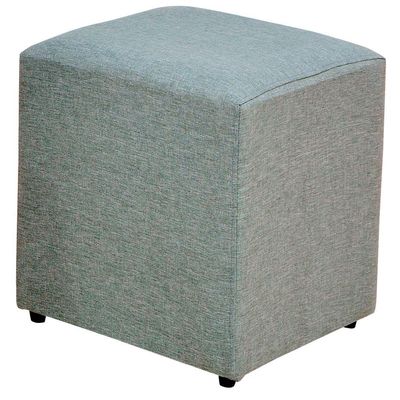 Puff Quadrado Decorativo L02 Sala de Estar Linho Cinza Escuro - Lyam Decor