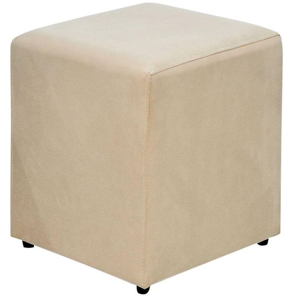 Puff Quadrado Decorativo L02 Sala de Estar Suede Bege - Lyam Decor Puff Quadrado Decorativo L02 Sala de Estar Suede Bege - Lyam Decor