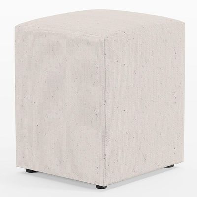 Puff Quadrado Decorativo L02 Sala de Estar Linho Cru - Lyam Decor