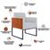 Poltrona Decorativa para Sala Base fixa de Metal Helô L02 Linho Cinza Couríssimo Camel - Lyam Decor