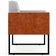 Poltrona Decorativa para Sala Base fixa de Metal Helô L02 Linho Cinza Couríssimo Camel - Lyam Decor