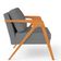 Poltrona Decorativa Para Sala De Estar Pietra Com Estrutura De Madeira L02 Suede Cinza - Lyam Decor