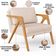 Poltrona Decorativa Para Sala De Estar Pietra Com Estrutura De Madeira L02 Suede Bege - Lyam Decor