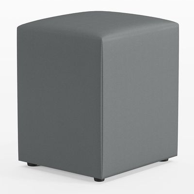 Puff Quadrado Decorativo L02 Sala de Estar Corano Cinza - Lyam Decor