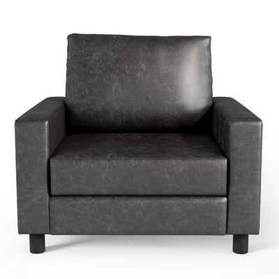 Poltrona Decorativa Para Sala De Estar E Recepção Malta L02 Couríssimo Preto Brilho - Lyam Decor