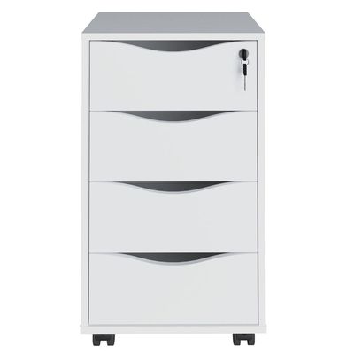 Gaveteiro Para Escritório Office com Rodízios 04 Gavetas Bit A02 Branco - Lyam Decor