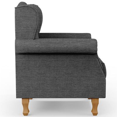 Kit 02 Poltronas Decorativas Para Sala de Estar Yara P02 Linho Cinza Escuro - Lyam Decor