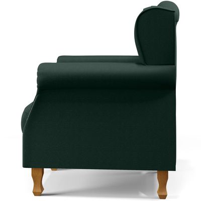 Poltrona Decorativa Para Sala de Estar Yara P02 Linho Verde Musgo - Lyam Decor