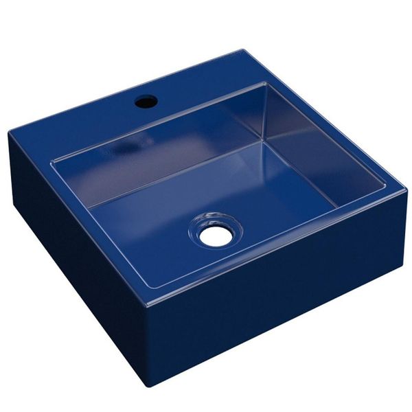 Cuba De Apoio Para Banheiro Quadrada Q355 35x35cm C01 Azul Escuro - Lyam Decor