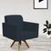 Kit 2 Poltrona Decorativa Giratória Sala Estar Base Madeira Helô L02 Suede Azul Marinho - Lyam Decor