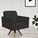 Kit 2 Poltronas Decorativa Giratória Sala de Estar Base de Madeira Helô L02 Suede Preto - Lyam Decor