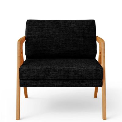 Kit 4 Poltronas Decorativa Para Sala Estar Pietra Estrutura De Madeira L02 Linho Chumbo - Lyam Decor