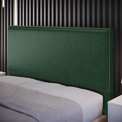 Cabeceira Box Casal King Com Tachas 195 cm Vicenza L02 Facto Verde Musgo - Lyam Decor